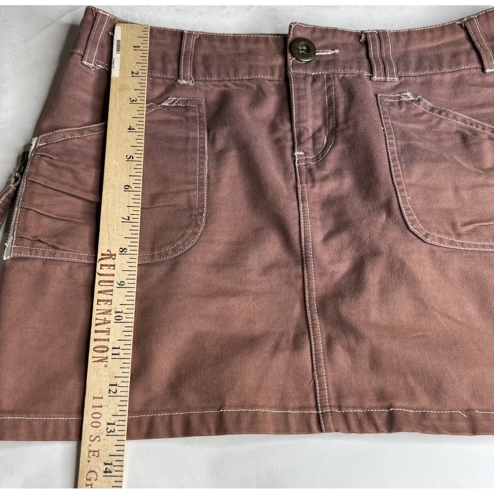 Y2K Arizona Jean Co Cotton‎ Mini Skirt Juniors Size 3 A-line Brown Cargo Pockets - Picture 6 of 10